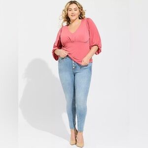 Torrid Studio Knit Shirred Women's Top NWOT